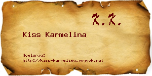 Kiss Karmelina névjegykártya